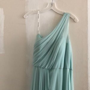 Mint Green Floor-Length One Shoulder Dress